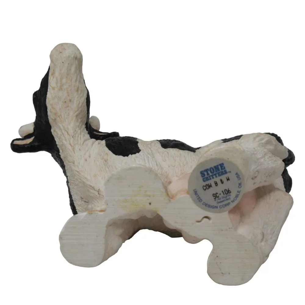 Vintage Stone Critters Holstein Black White Cow SC-106 United Design Corp 1984 - Picture 6 of 7